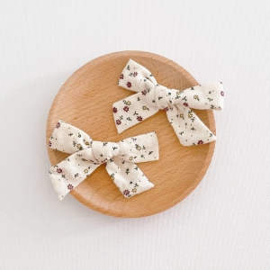 Girl Hair Clip Bow Floral Pair (GHP9392)